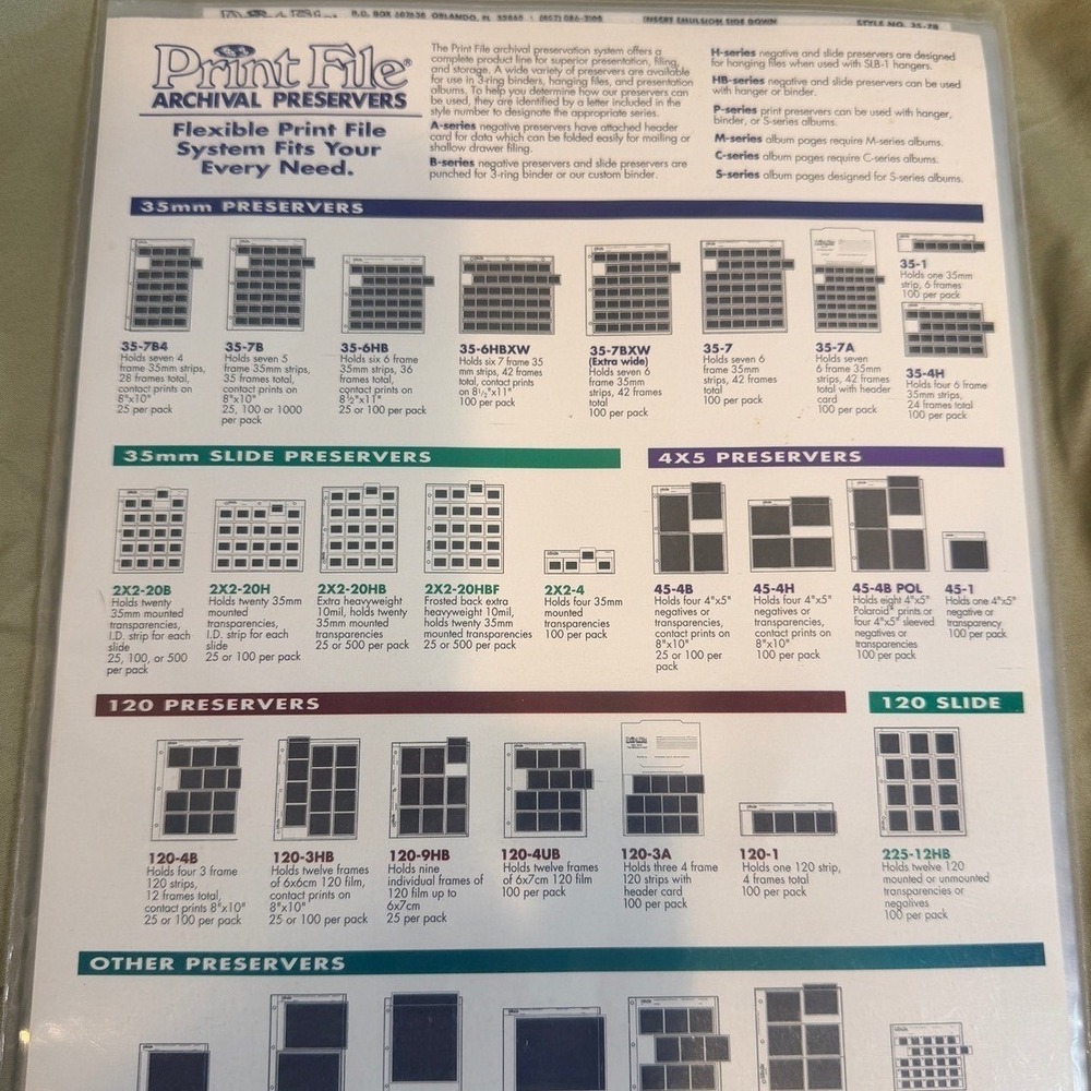 Print File 35-7B Archival 35mm Negative Preservers 25 Pack Film Storage Clear - Picture 2 of 2